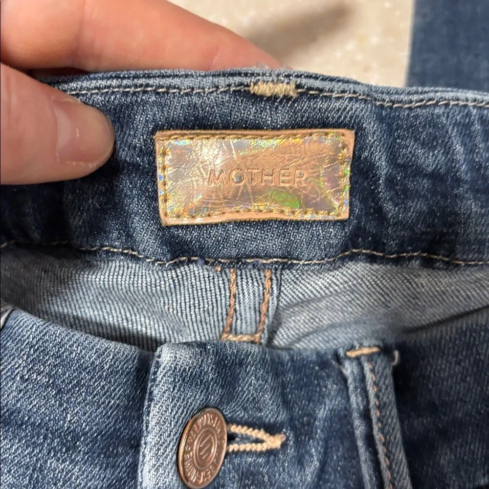 MOTHER Dark Blue Cropped Ankle Jeans - Picture 2 of 10